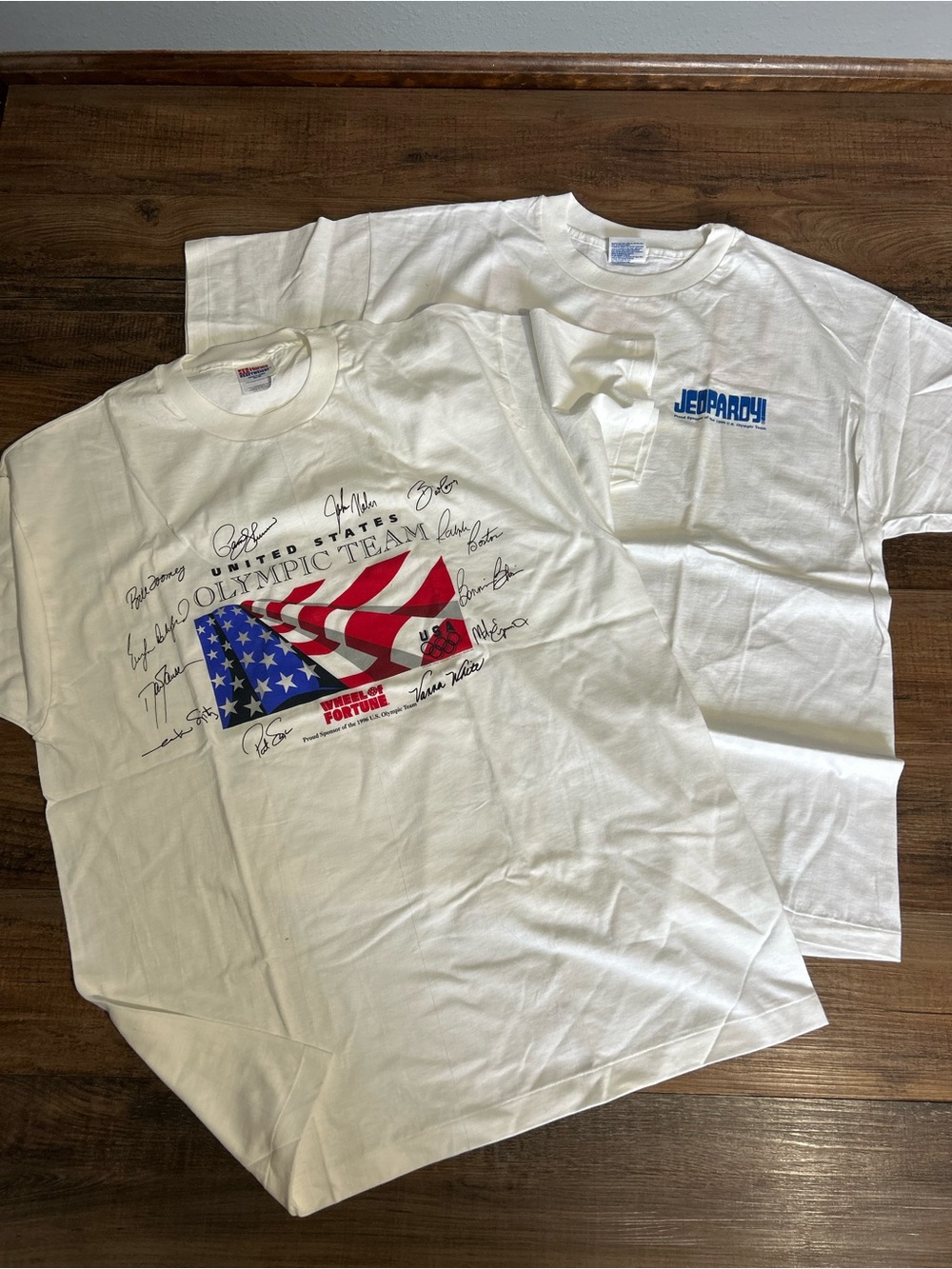 Vintage 1996 Olympics Tshirt Jeopardy and Wheel of Fortune NEW XL
